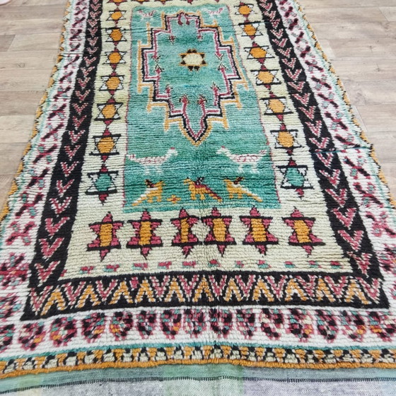 Image 1 of Antiek Azilal Tapijt Van 37 Jaar (1987) Handgemaakt Marokkaans - Tapis Azilal Antique De 37 Ans (1987) Marocain Fait Main