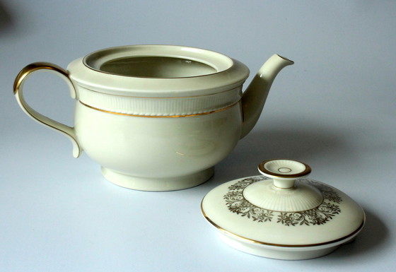 Image 1 of Bavaria ivoor theepot porselein wit/goud met gouden rand