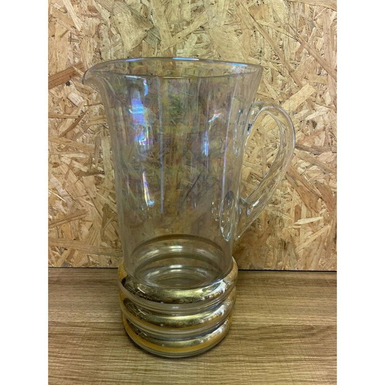 Image 1 of Set van kruik en 8 vintage gouden glazen