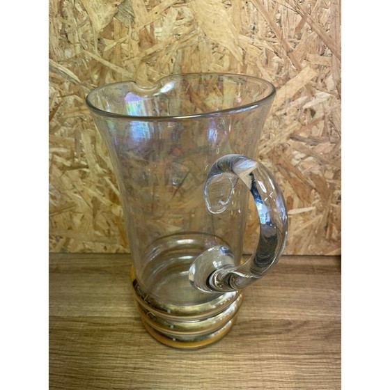 Image 1 of Set van kruik en 8 vintage gouden glazen