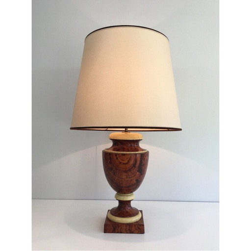 Vintage decoratieve lamp in gelakt hout, 1970