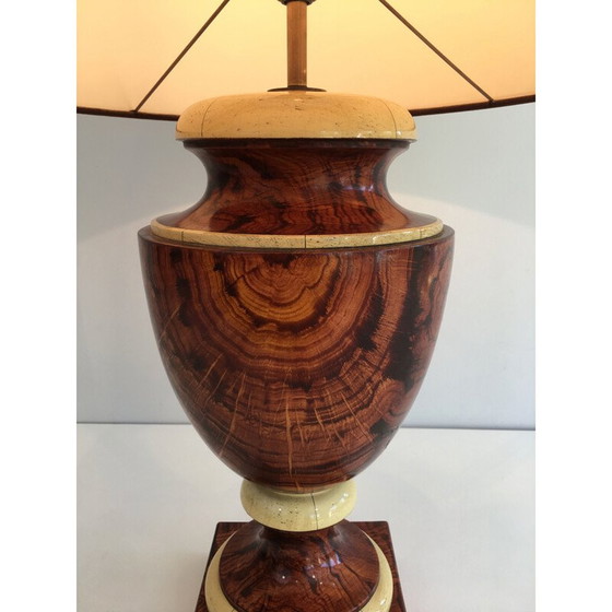 Image 1 of Vintage decoratieve lamp in gelakt hout, 1970