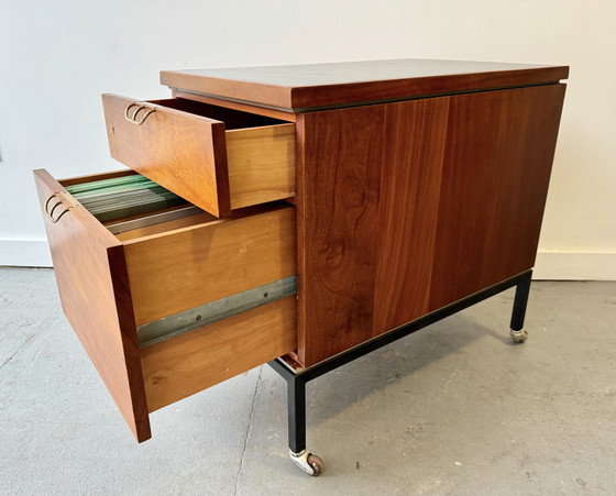 Image 1 of Vintage teak bureau met laden en archiefkast