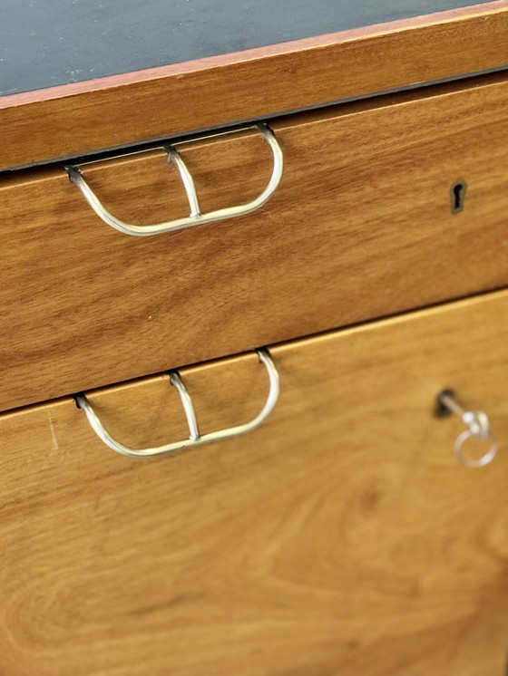 Image 1 of Vintage teak bureau met laden en archiefkast