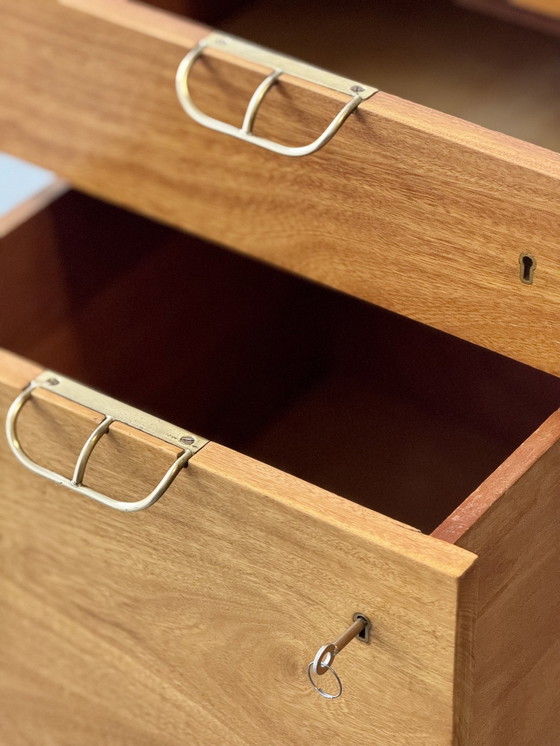 Image 1 of Vintage teak bureau met laden en archiefkast