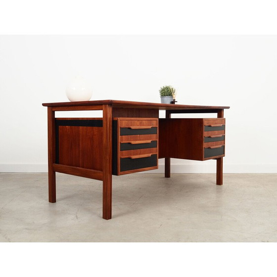 Image 1 of Teakhouten bureau, Deens ontwerp, jaren 1970, productie: Denemarken