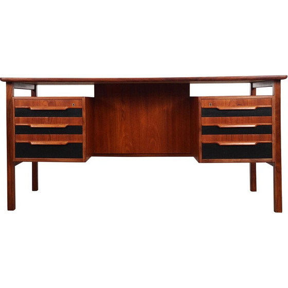 Image 1 of Teakhouten bureau, Deens ontwerp, jaren 1970, productie: Denemarken