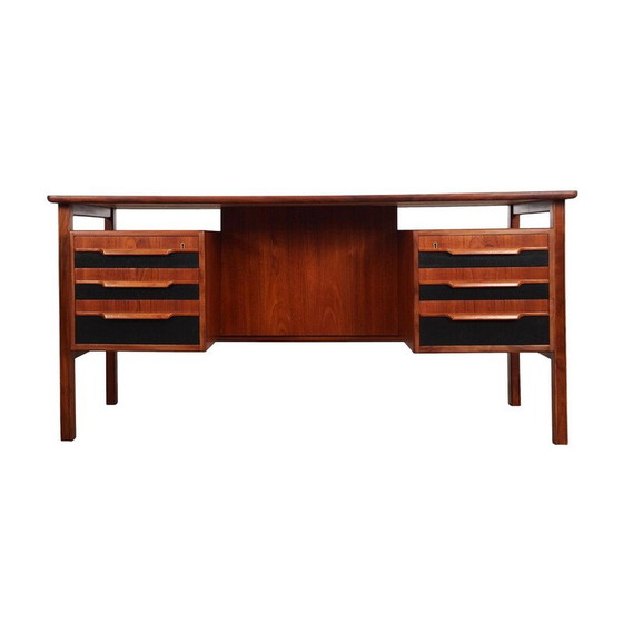 Image 1 of Teakhouten bureau, Deens ontwerp, jaren 1970, productie: Denemarken