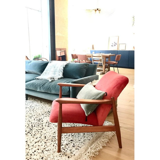 Image 1 of Vintage fauteuil WR Koraal teakhout