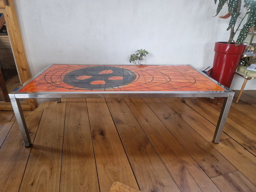 Juliette Belarti Vintage Tafel van Chroom en Keramiek