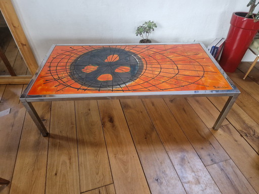 Juliette Belarti Vintage Tafel van Chroom en Keramiek