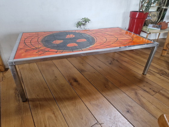 Image 1 of Juliette Belarti Vintage Tafel van Chroom en Keramiek