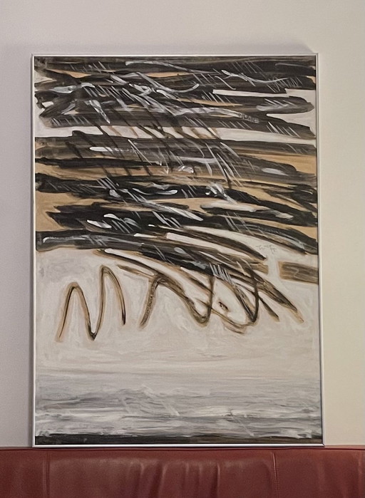 Henri De Wolf - Gouache Schilderij - Dennen II (1983)