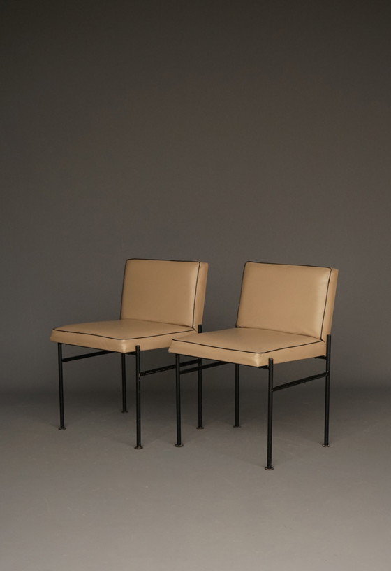 Image 1 of Modernistische bijzetstoelen van Wim Den Boon, jaren 1960. Set van 2