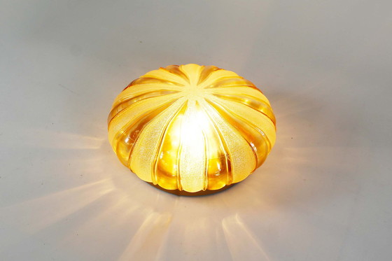 Image 1 of 1x XL Vintage amber glazen wandlamp van Wila Leuchten