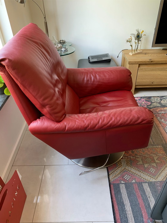 Image 1 of Leolux Cece fauteuil rood leer