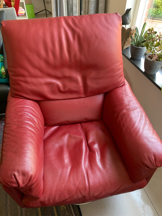 Image 1 of Leolux Cece fauteuil rood leer