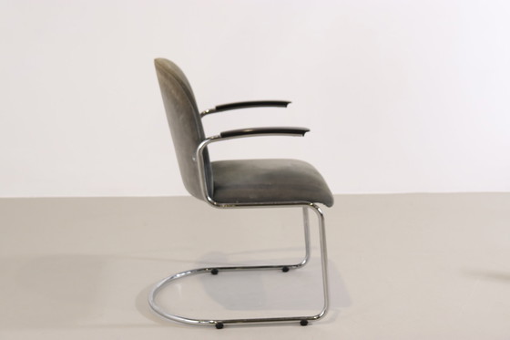 Image 1 of 2x Gebr. van der  stroom Dutch Originals model gispen 413r chair