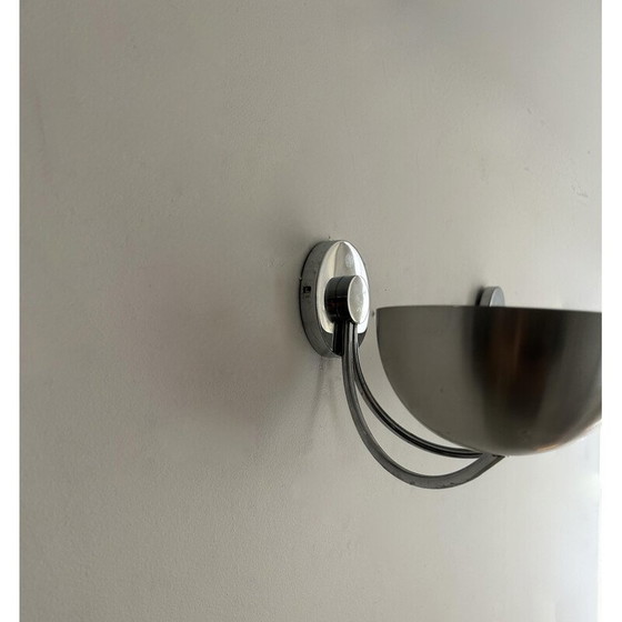 Image 1 of Paar vintage wandlampen van geborsteld aluminium, Frankrijk 1970