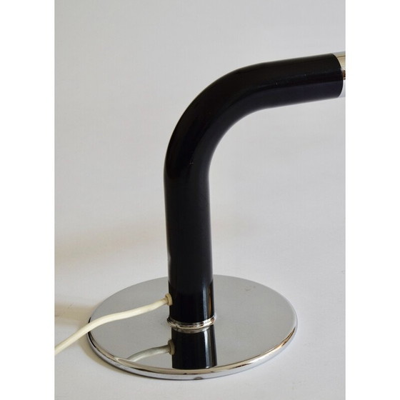 Image 1 of Vintage "Gulp" tafellamp in chroom en zwart gelakt staal van Ingo Maurer voor Design M, 1969