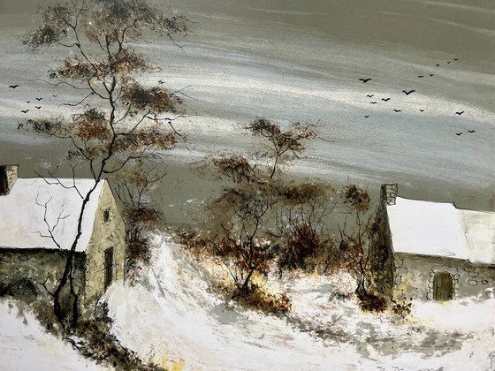 Image 1 of Lithografie Fabrice - Winterlandschap