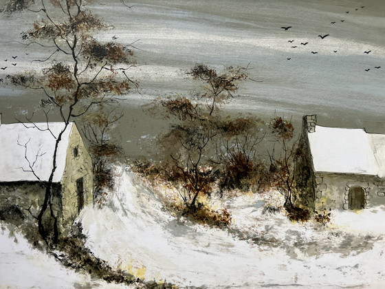 Image 1 of Lithografie Fabrice - Winterlandschap