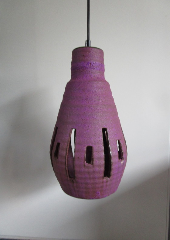 Image 1 of Prachtige Paarse Vintage lamp