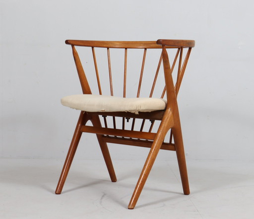 Fauteuil/eetkamerstoel van Helge Sibast voor Sibast, teak, model: 8, Denemarken, 1950