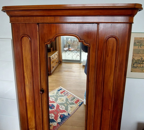 Image 1 of Klassieke Antieke Houten Halkast Hangkast Garderobe Kast Met Onderlade