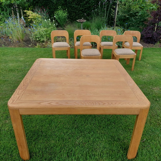 Image 1 of Vintage eettafelset met 6x stoelen