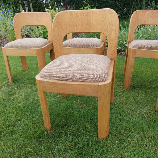 Vintage eettafelset met 6x stoelen