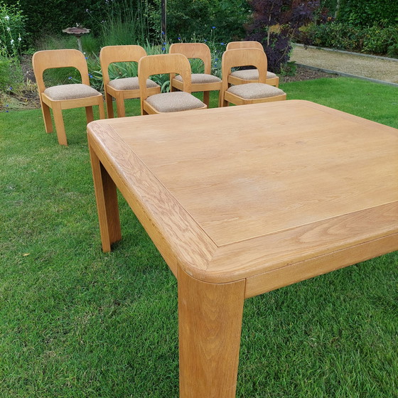 Image 1 of Vintage eettafelset met 6x stoelen