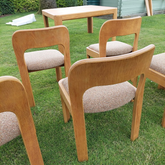 Image 1 of Vintage eettafelset met 6x stoelen