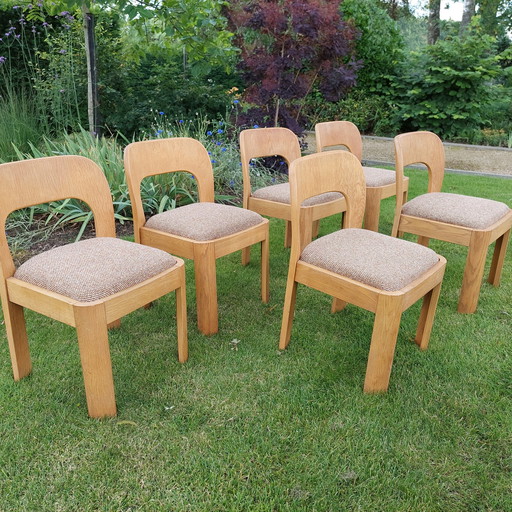 Vintage eettafelset met 6x stoelen