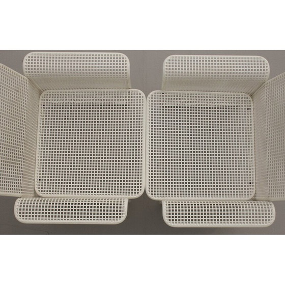 Image 1 of Paar vintage geperforeerde metalen fauteuils van Talin Vincenza, 1982
