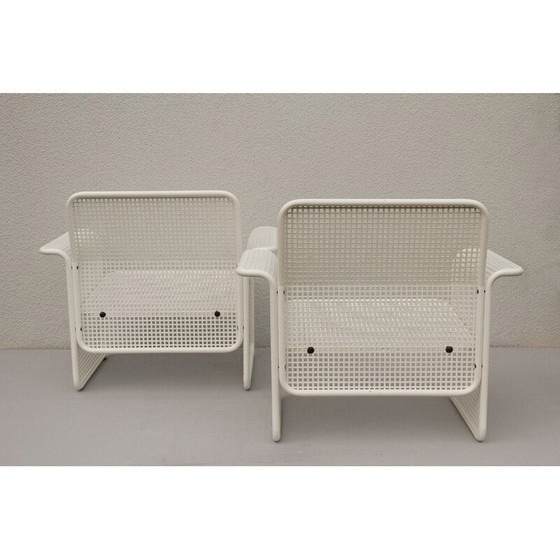 Image 1 of Paar vintage geperforeerde metalen fauteuils van Talin Vincenza, 1982