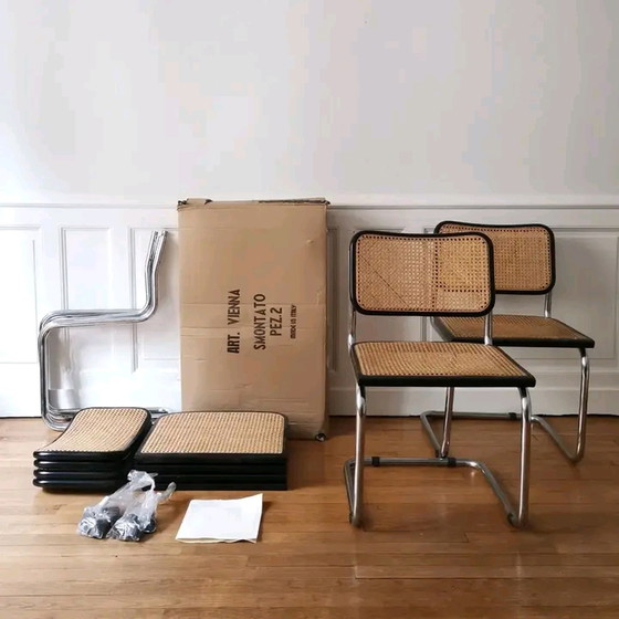 Image 1 of 6x Vintage Marcel Breuer Stoelen Model B32