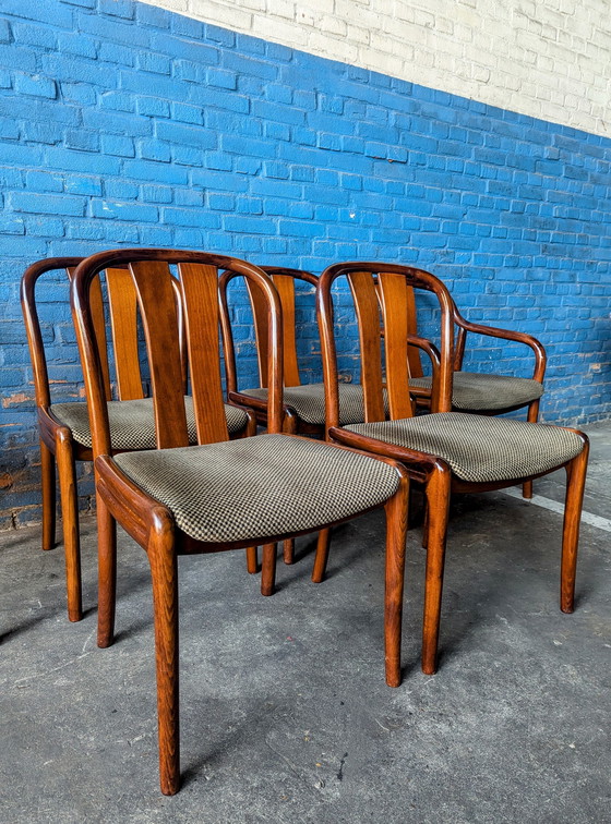 Image 1 of Set Van 6 Vintage Teakhouten Stoelen - Casala - Jaren 70