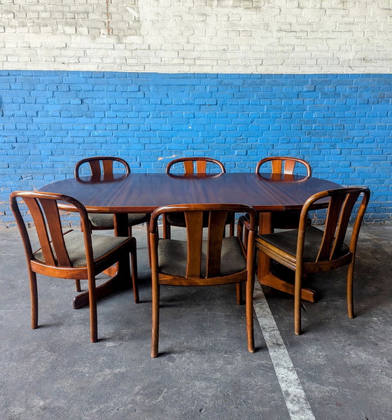 Image 1 of Set Van 6 Vintage Teakhouten Stoelen - Casala - Jaren 70