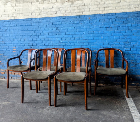 Image 1 of Set Van 6 Vintage Teakhouten Stoelen - Casala - Jaren 70