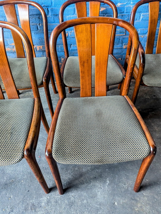 Image 1 of Set Van 6 Vintage Teakhouten Stoelen - Casala - Jaren 70