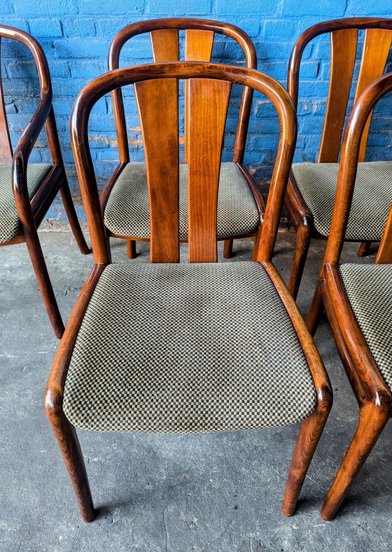 Image 1 of Set Van 6 Vintage Teakhouten Stoelen - Casala - Jaren 70