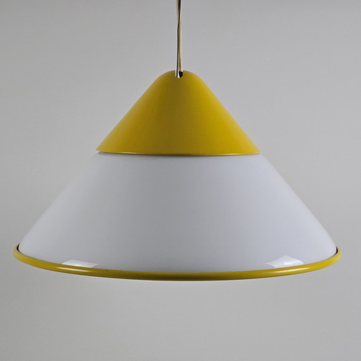 Zeldzame Vintage Fabbian Grote Glazen Hanglamp - Conische Hanglamp - Italië, 1980S.