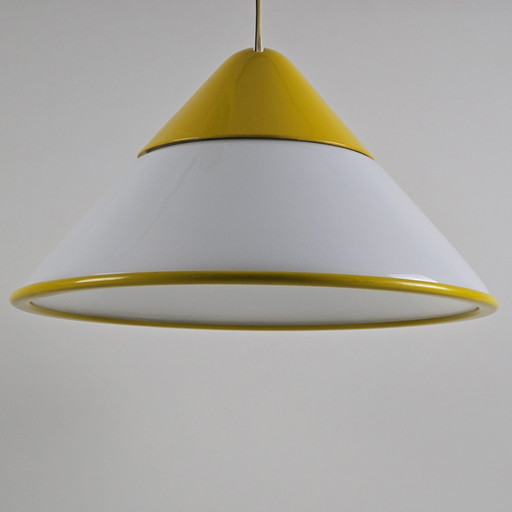 Zeldzame Vintage Fabbian Grote Glazen Hanglamp - Conische Hanglamp - Italië, 1980S.