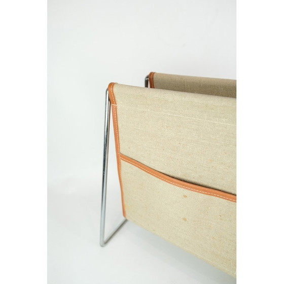 Image 1 of Vintage krantenhouder van staal en canvas door Verner Panton, jaren 1970