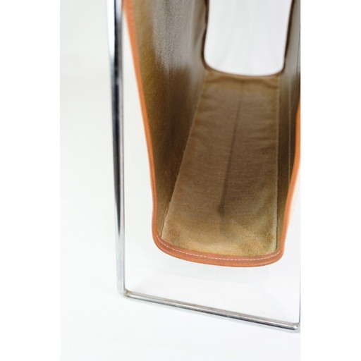 Vintage krantenhouder van staal en canvas door Verner Panton, jaren 1970