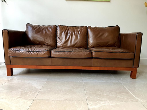 Jan Frantzen 3 Zits-Sofa, Leder Cognac.