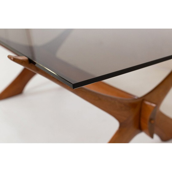 Image 1 of Vintage teakhouten salontafel "Condor" met rookglas van Fredrik Schriever-Abeln voor Örebro, Zweden 1960