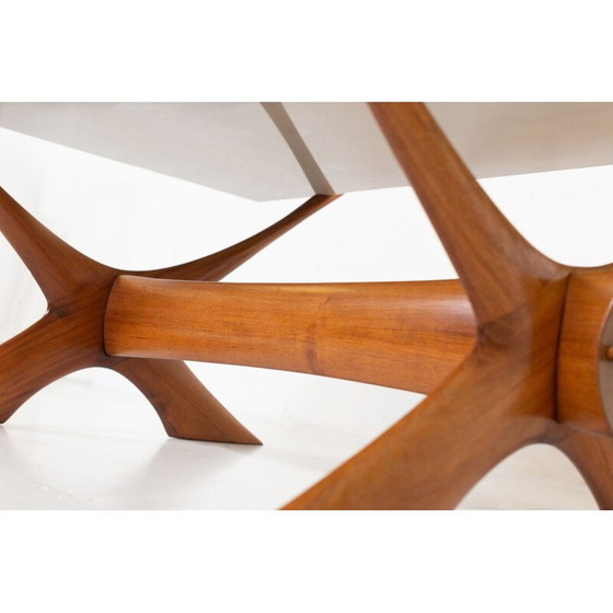 Image 1 of Vintage teakhouten salontafel "Condor" met rookglas van Fredrik Schriever-Abeln voor Örebro, Zweden 1960