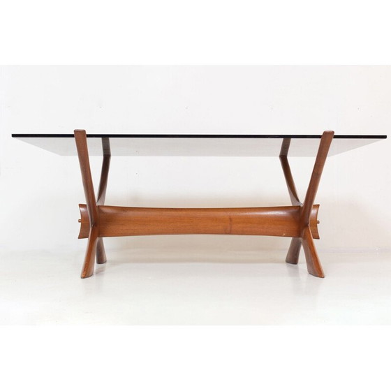 Image 1 of Vintage teakhouten salontafel "Condor" met rookglas van Fredrik Schriever-Abeln voor Örebro, Zweden 1960